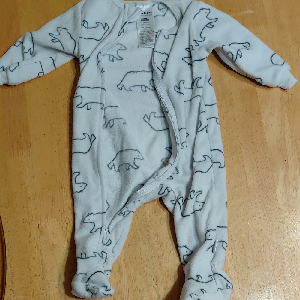 Gerber White Polar Bear Footed One Piece